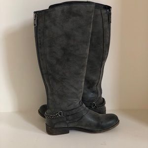 Grey/black Madden Girl ridding boots